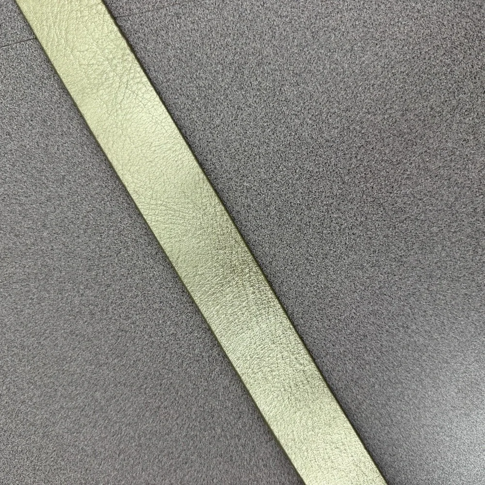J Crew Leather Belt Womens Large Gold Dress Silver Buckle Metallic Italian USA - Picture 4 of 12